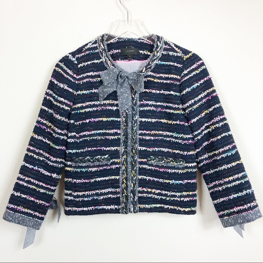 J. Crew | Petite Tweed Bow Detail Lady Jacket - Picture 2 of 8